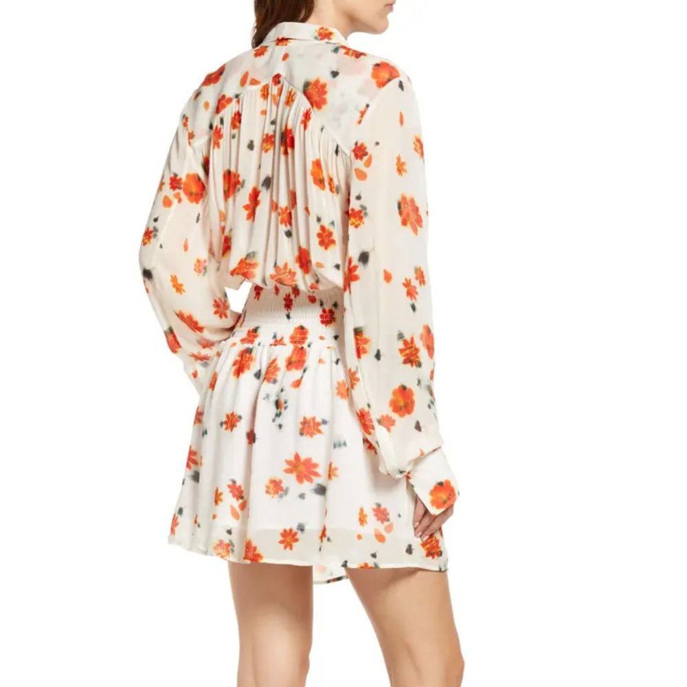 Rag & Bone Bailey Smocked Floral Print Long Sleeve Dress - Picture 3 of 6